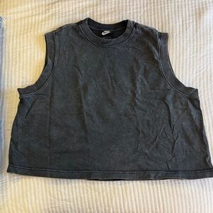 Nike Washed Black Cropped Muscle Tee